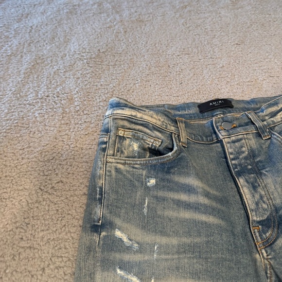 AMIRI Vintage Bandana Artpatch Jeans Clay Indigo 31x34” - Picture 4 of 16